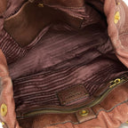 Prada Tote Bag Pink Brown Dark Leather — view 7