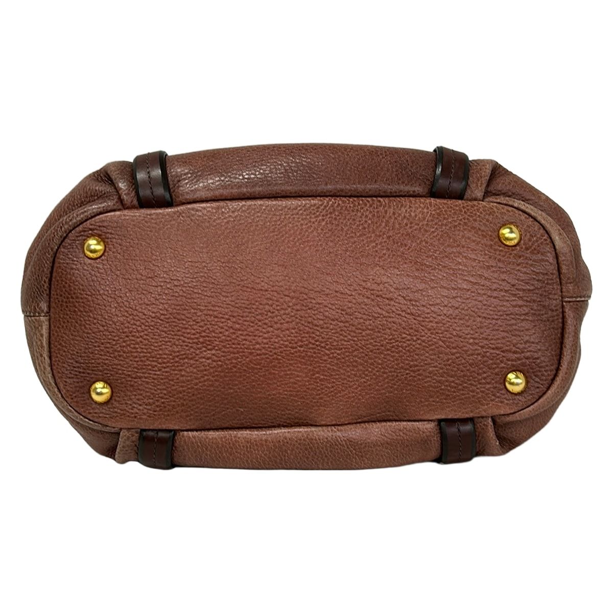Prada Tote Bag Pink Brown Dark Leather — view 5