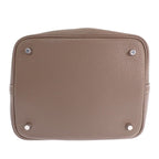 Hermes Picotin Lock MM Handbag Taurillon Clemence Etoupe Beige Silver — view 6