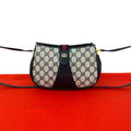 Gucci Vintage GG Logo Pattern Leather Shoulder Bag Pochette Navy