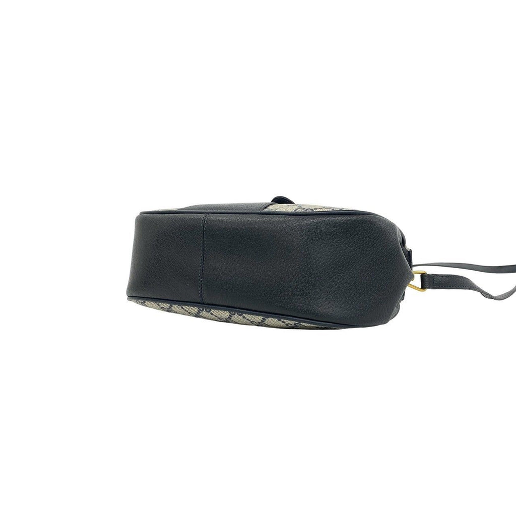 Gucci Vintage GG Logo Pattern Leather Shoulder Bag Pochette Navy — view 8
