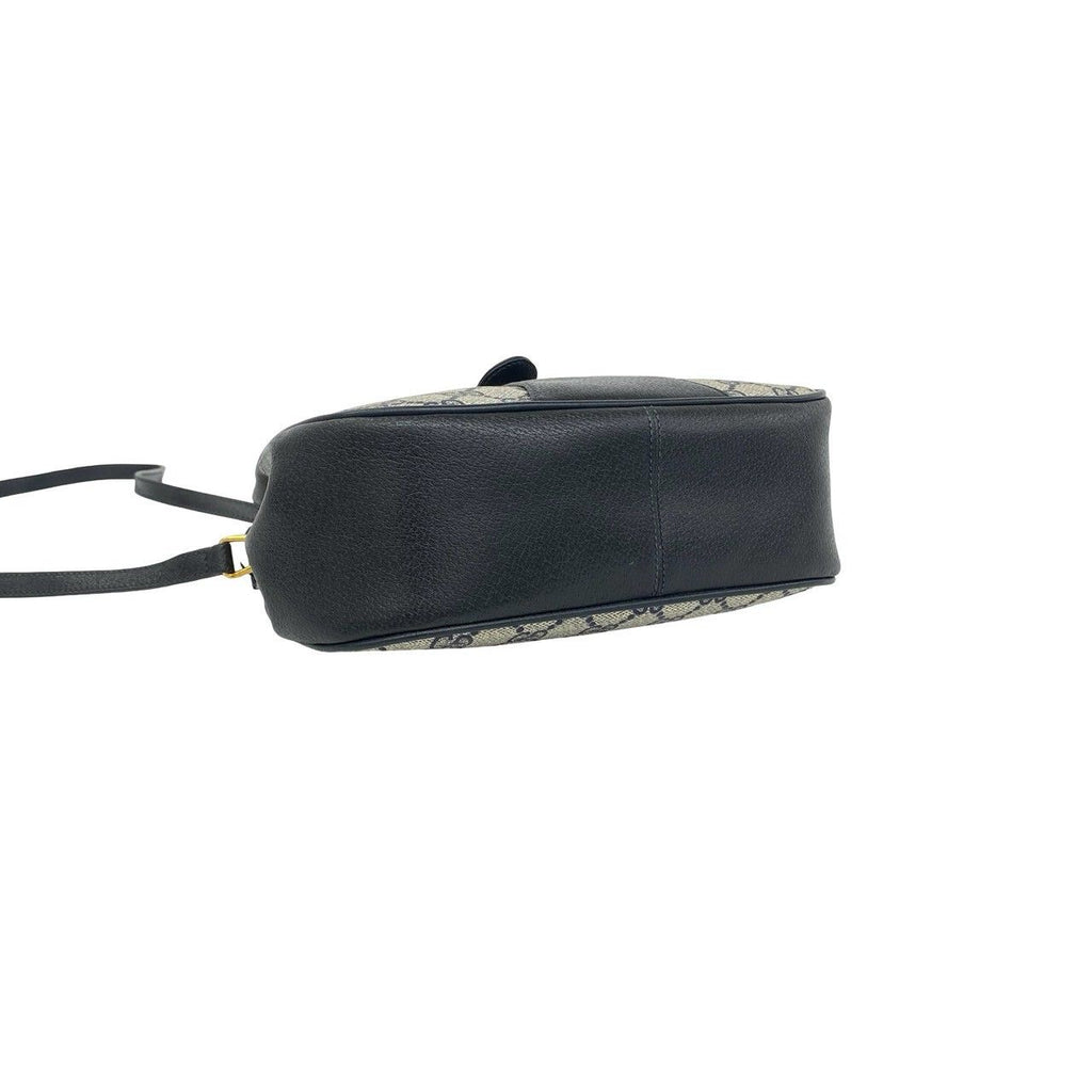 Gucci Vintage GG Logo Pattern Leather Shoulder Bag Pochette Navy — view 7