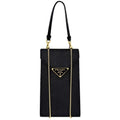 Prada 2-Way Triangle Logo Saffiano Mini Chain Shoulder Bag Crossbody Leather