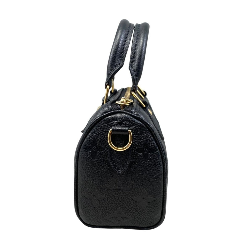 Louis Vuitton Shoulder Bag Nano Speedy Monogram Leather Noir Black — view 4