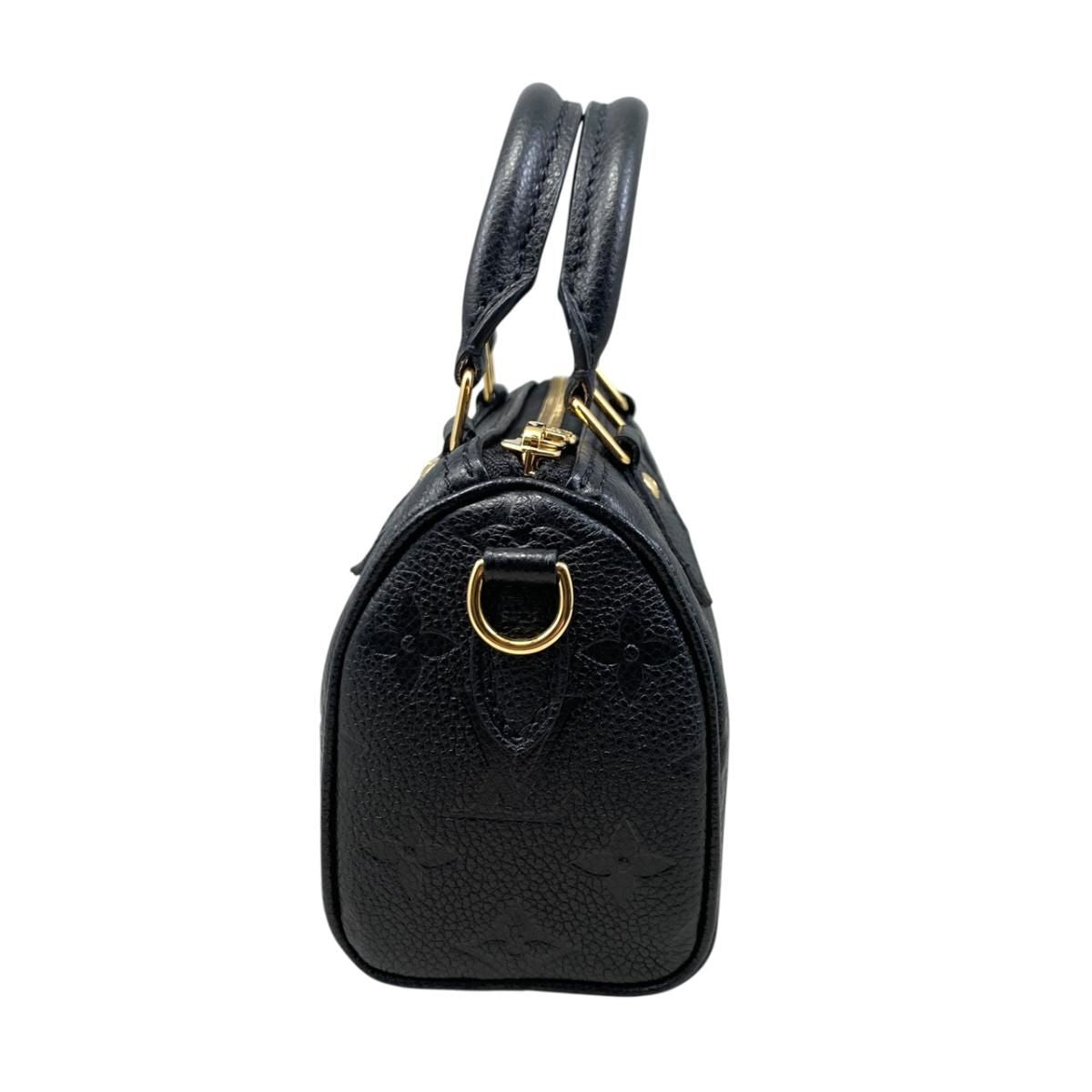 Louis Vuitton Shoulder Bag Nano Speedy Monogram Leather Noir Black — view 4