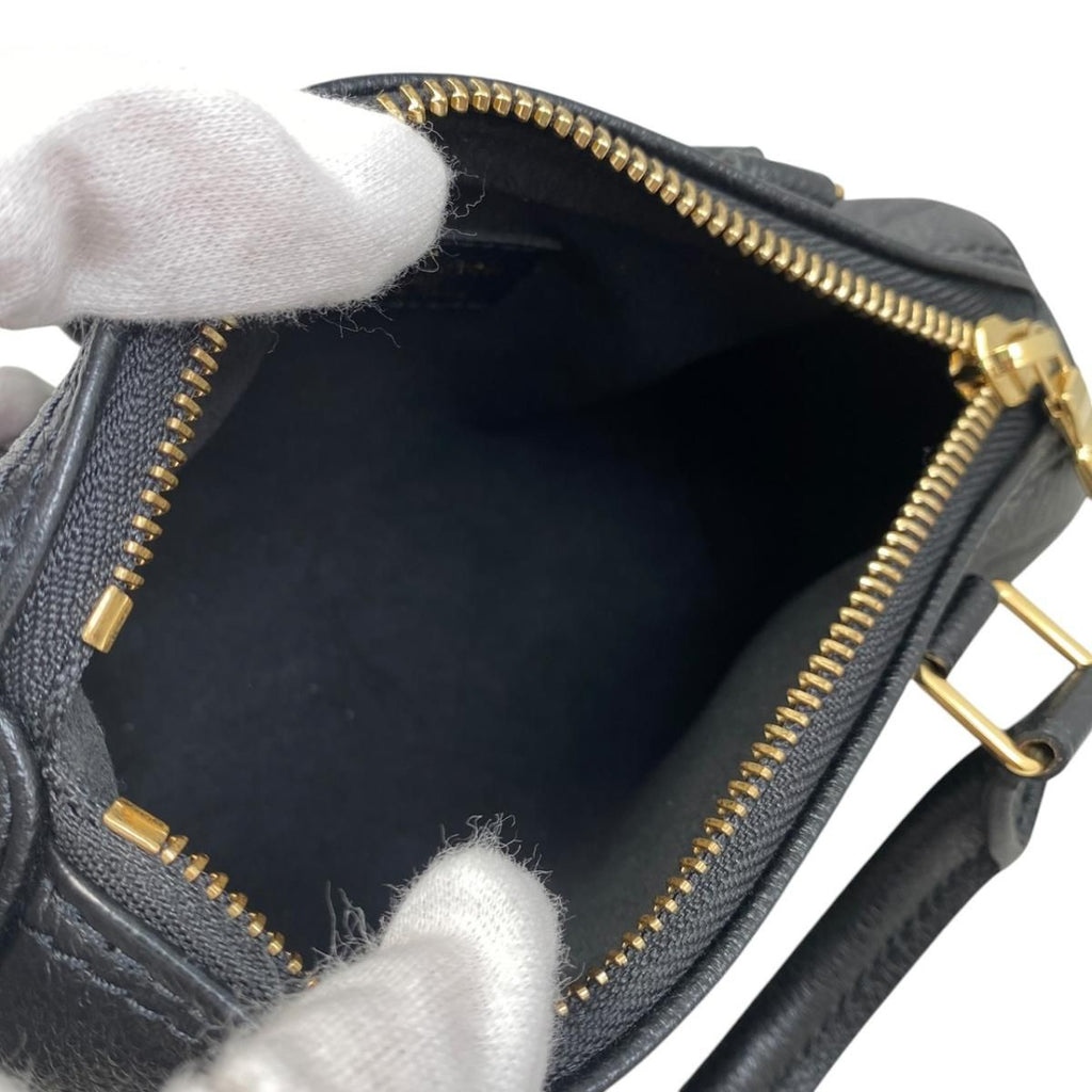 Louis Vuitton Shoulder Bag Nano Speedy Monogram Leather Noir Black — view 7