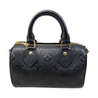 Louis Vuitton Shoulder Bag Nano Speedy Monogram Leather Noir Black — view 2