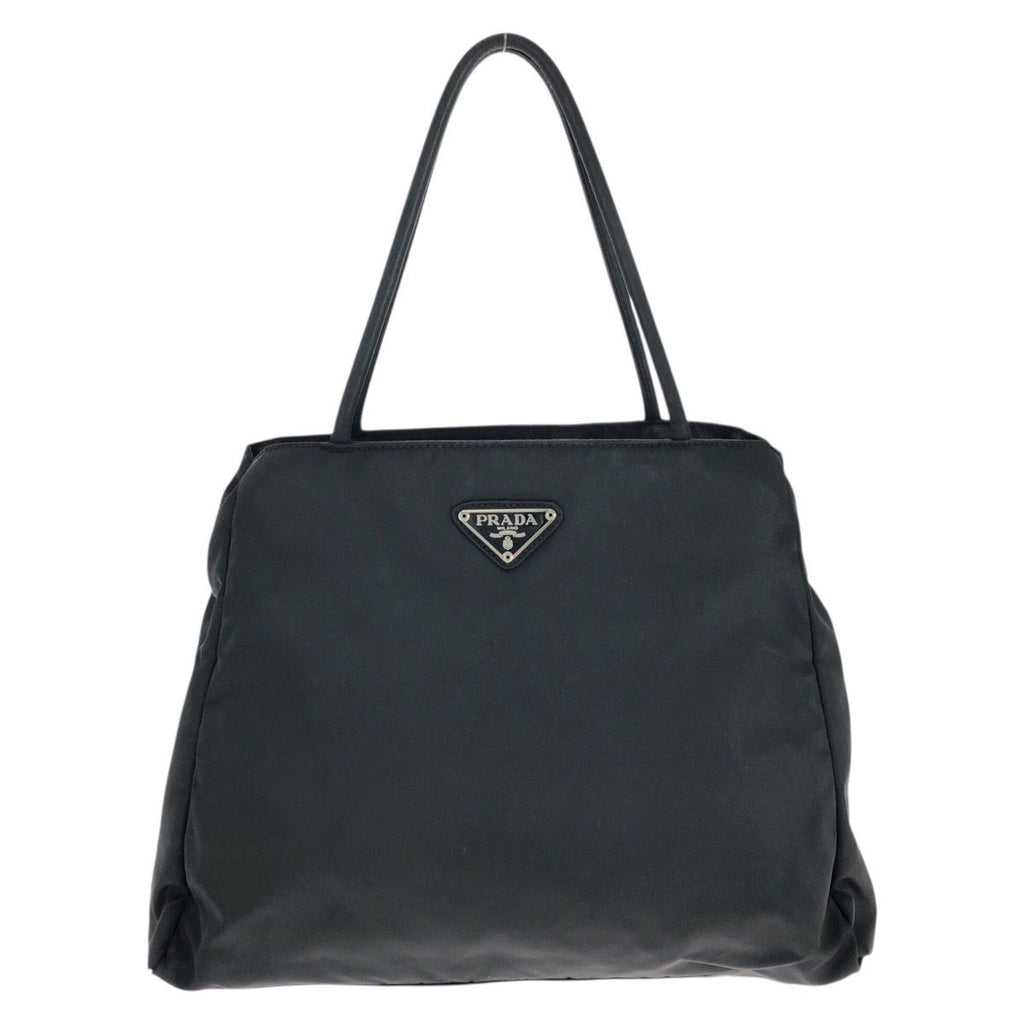 Prada Tessuto Black Silver Nylon Tote Bag