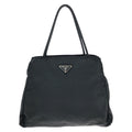 Prada Tessuto Black Silver Nylon Tote Bag