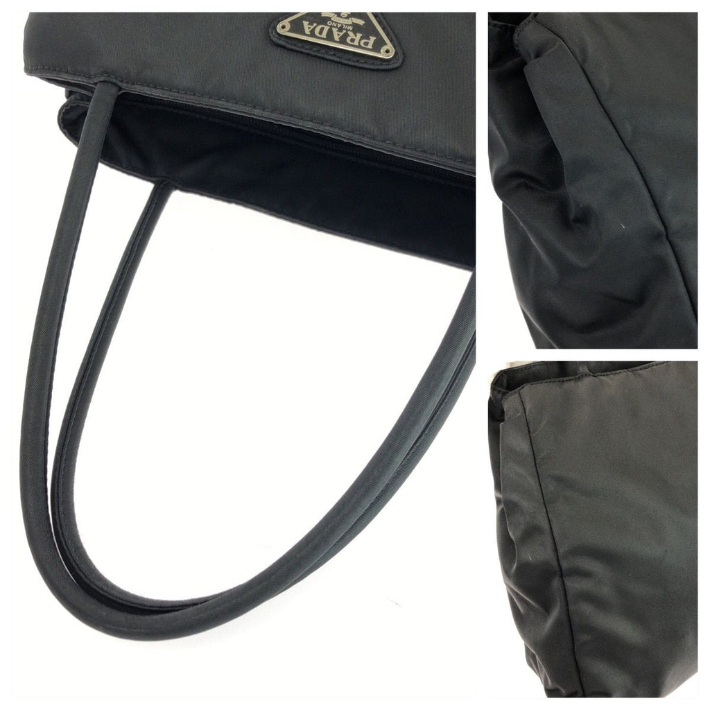Prada Tessuto Black Silver Nylon Tote Bag — view 5