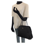 Prada Tessuto Black Silver Nylon Tote Bag — view 7
