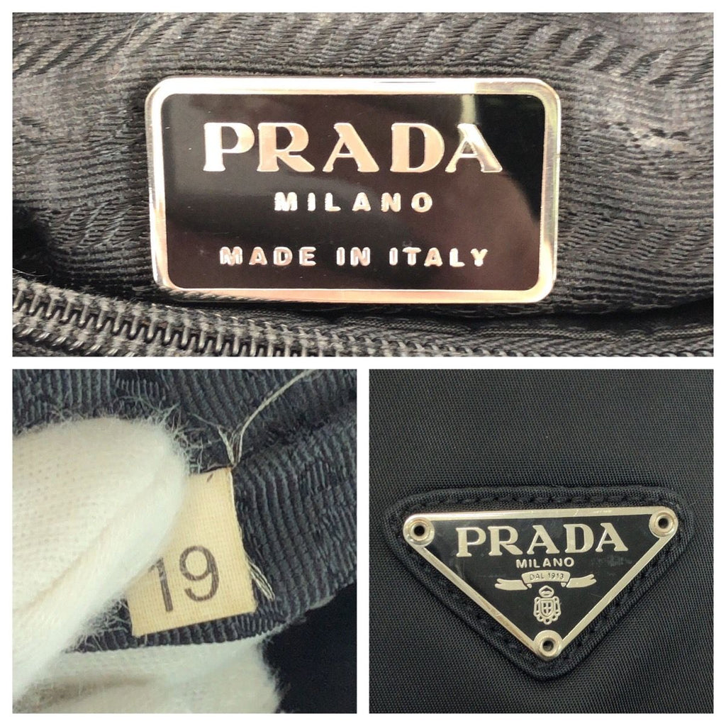 Prada Tessuto Black Silver Nylon Tote Bag — view 4