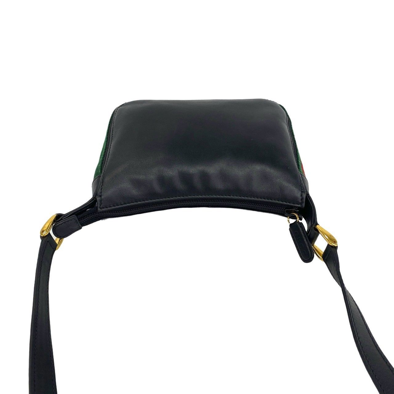 Gucci Vintage Sherry Line Leather Shoulder Bag Pochette Crossbody Black — view 4