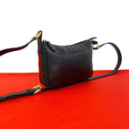 Gucci Vintage Sherry Line Leather Shoulder Bag Pochette Crossbody Black