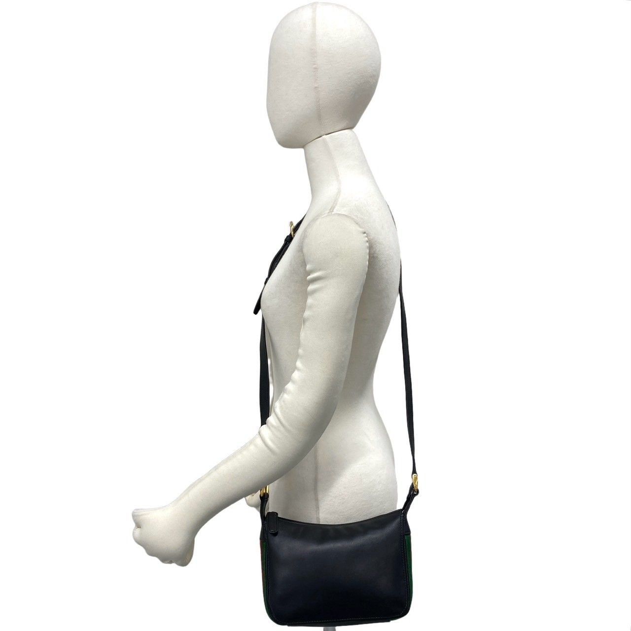 Gucci Vintage Sherry Line Leather Shoulder Bag Pochette Crossbody Black — view 2