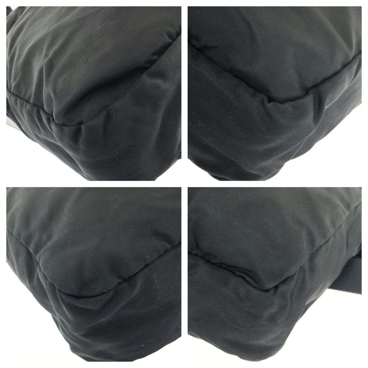 Prada Tessuto Black Silver Nylon Shoulder Bag — view 3