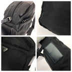 Prada Tessuto Black Silver Nylon Shoulder Bag — view 5