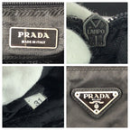 Prada Tessuto Black Silver Nylon Shoulder Bag — view 4