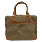 Gucci Boston Bag Beige Brown Logo Pattern Leather