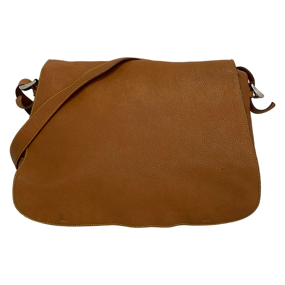 Prada Shoulder Bag Light Brown Triangle Logo All Leather