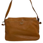 Prada Shoulder Bag Light Brown Triangle Logo All Leather — view 3