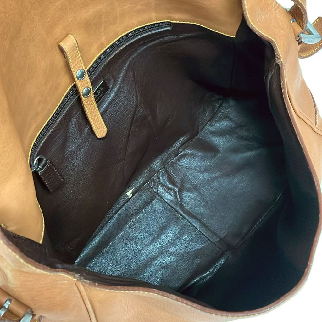 Prada Shoulder Bag Light Brown Triangle Logo All Leather — view 7