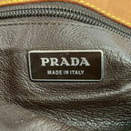 Prada Shoulder Bag Light Brown Triangle Logo All Leather — view 8