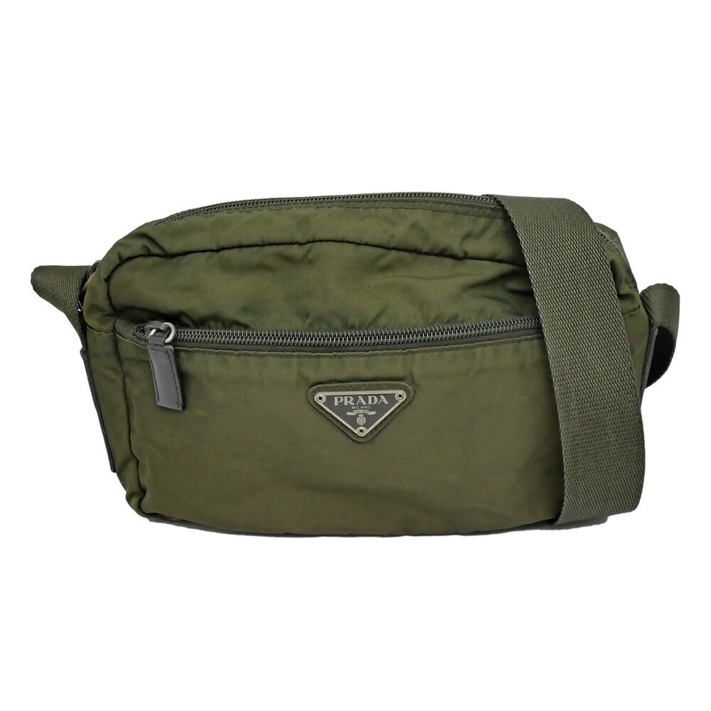 Prada Shoulder Bag Khaki Crossbody Nylon Green