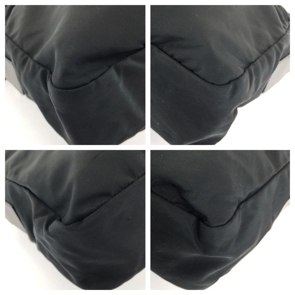 Prada Tessuto Black Silver Nylon Shoulder Bag — view 3