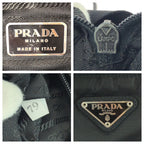 Prada Tessuto Black Silver Nylon Shoulder Bag — view 4