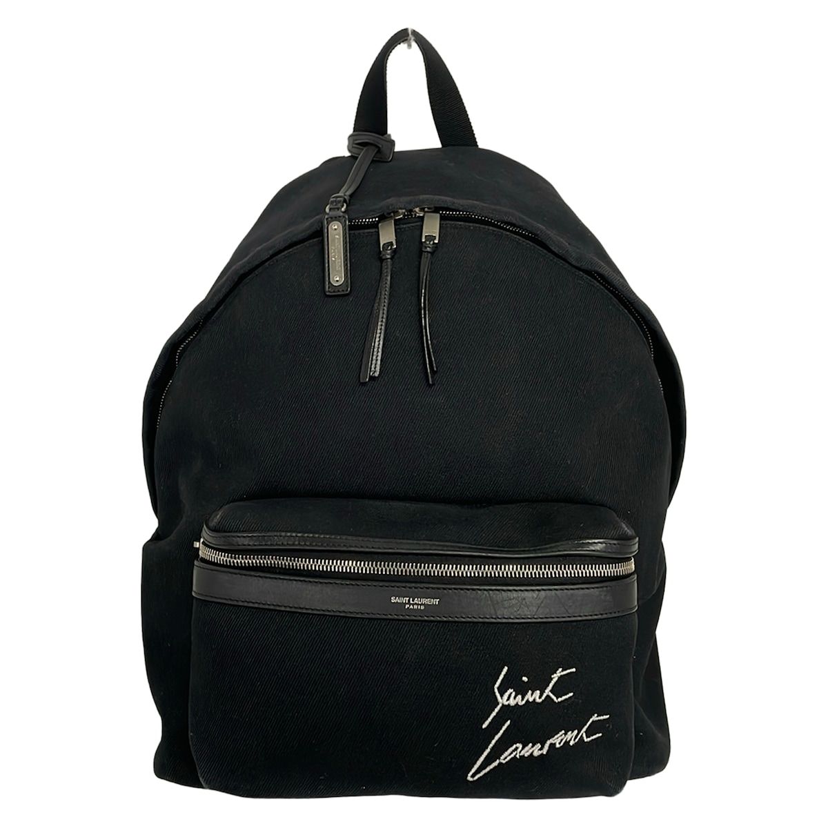 Saint Laurent Paris Backpack City Black Leather