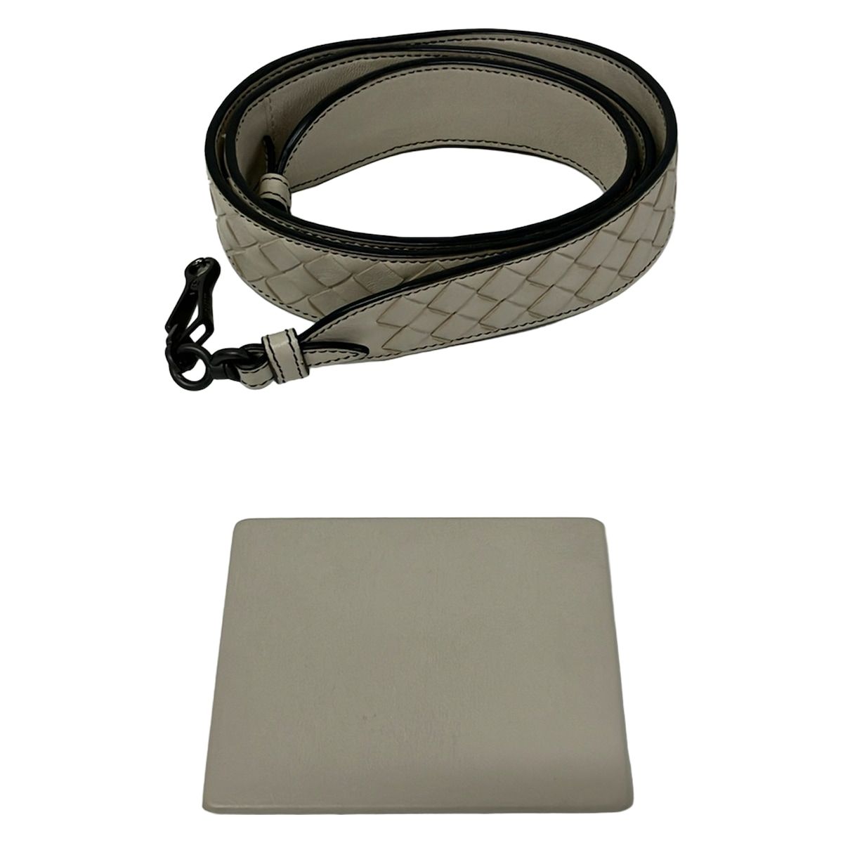 Bottega Veneta Handbag Tamboura Bag Light Gray Leather — view 8