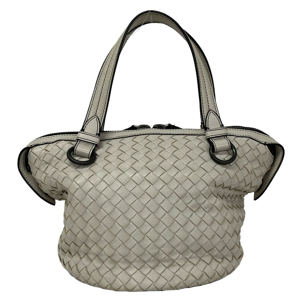 Bottega Veneta Handbag Tamboura Bag Light Gray Leather — view 3