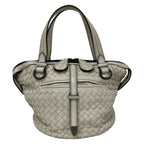Bottega Veneta Handbag Tamboura Bag Light Gray Leather