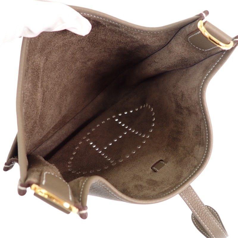 Hermes 29 PM Shoulder Bag Taurillon Clemence Cowhide Etoupe Beige Gold — view 8