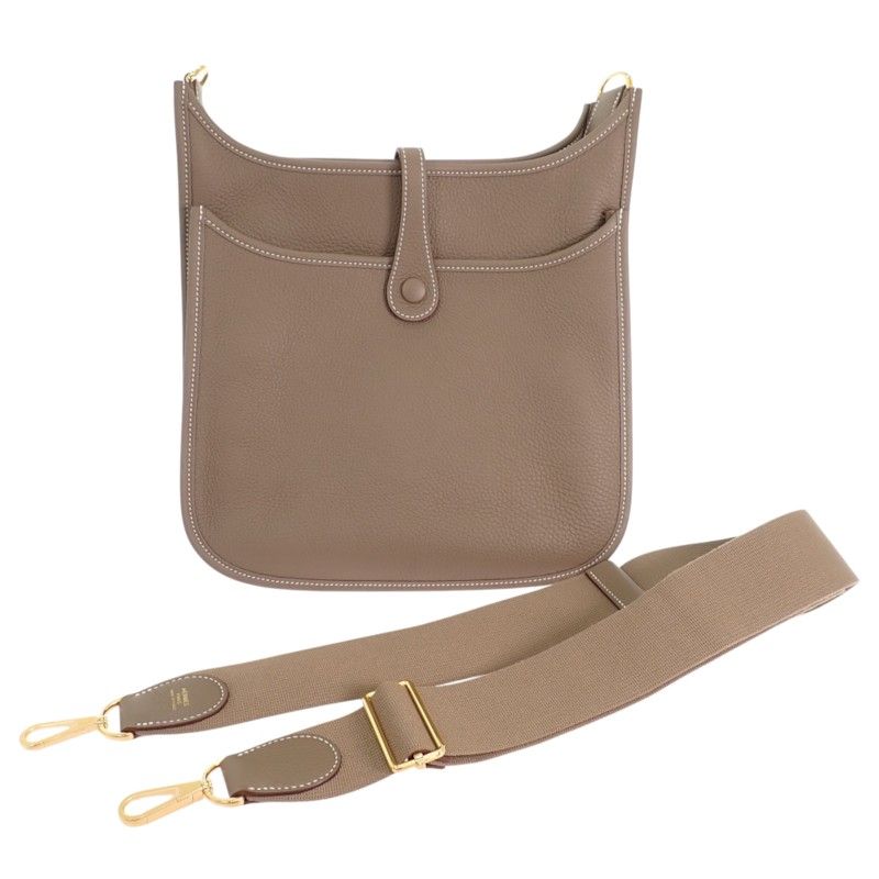 Hermes 29 PM Shoulder Bag Taurillon Clemence Cowhide Etoupe Beige Gold — view 2