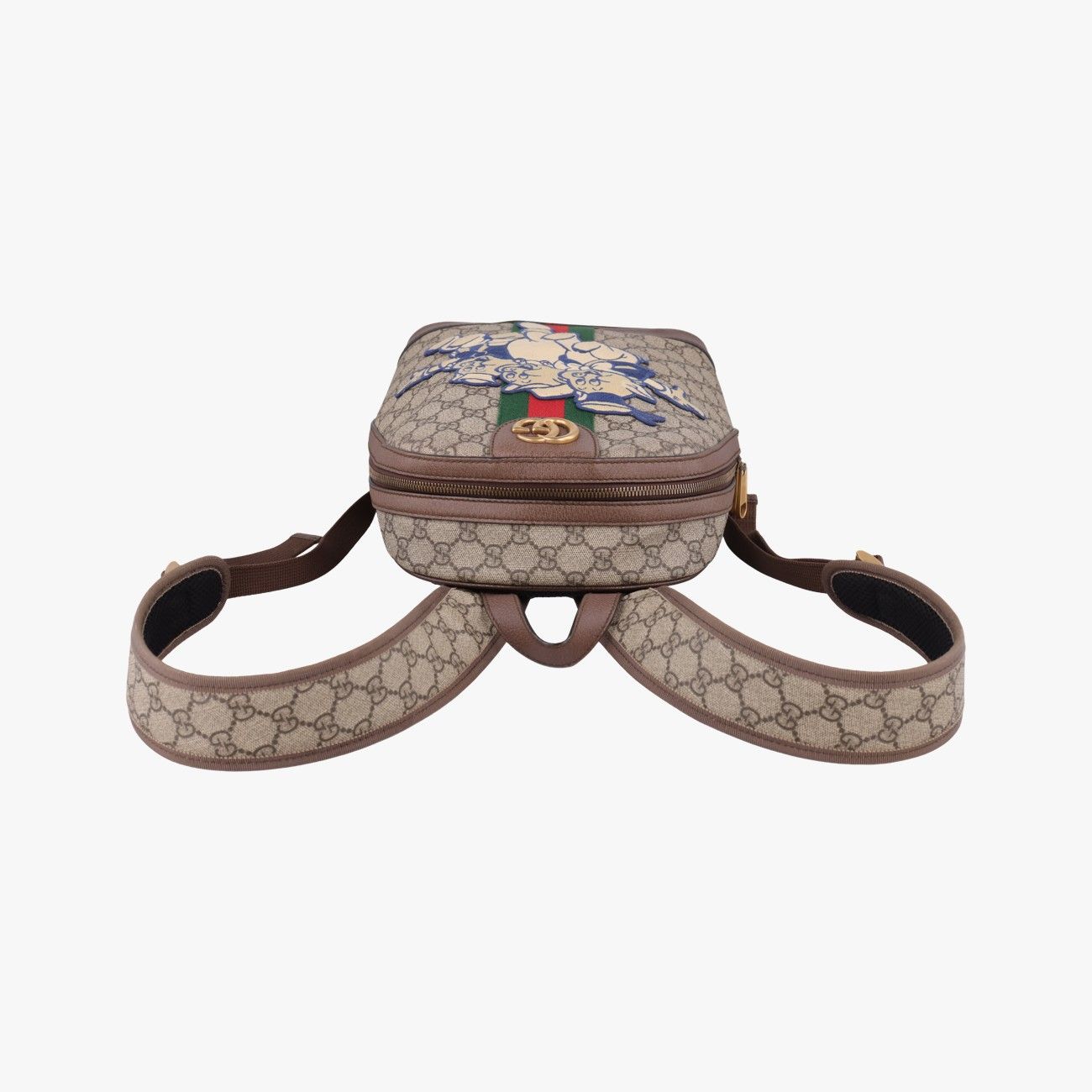 Gucci Three Little Pigs Brown Leather Backpack — view 8