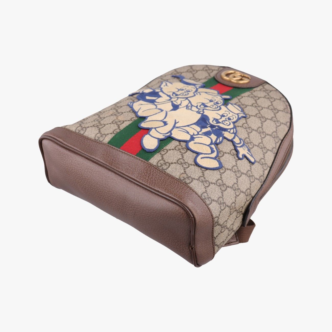 Gucci Three Little Pigs Brown Leather Backpack — view 4