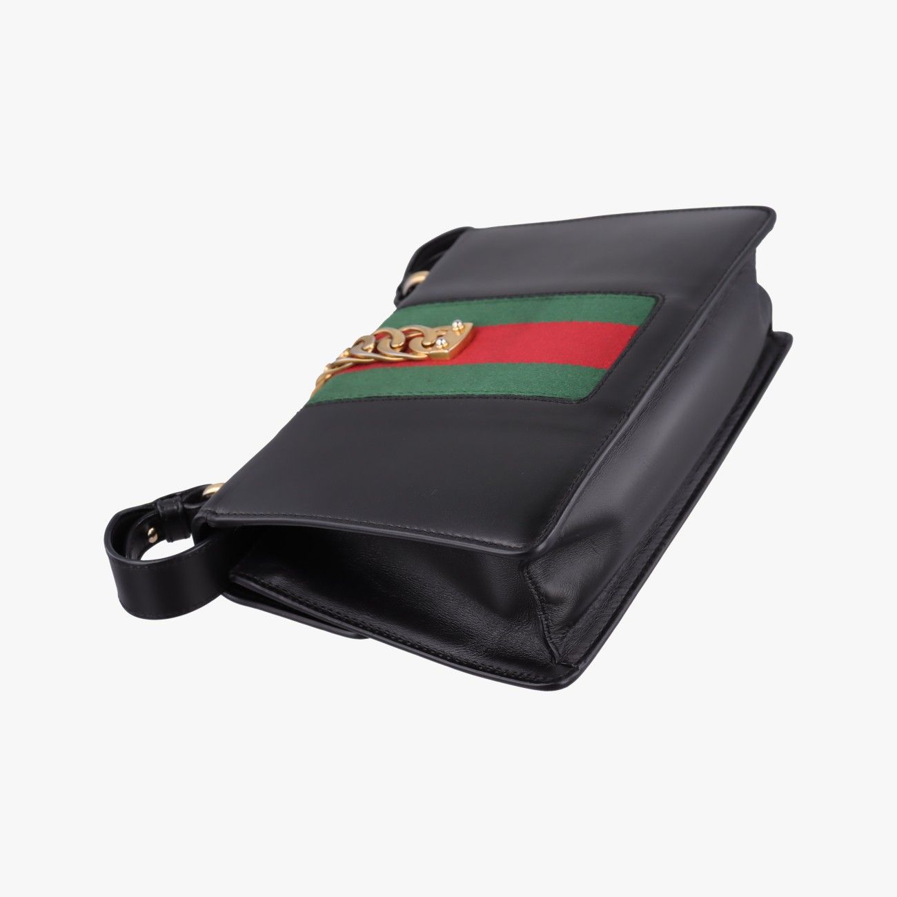 Gucci Sylvie Black Green Red Leather Shoulder Bag — view 7