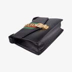 Gucci Sylvie Black Green Red Leather Shoulder Bag — view 5