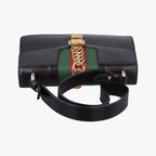 Gucci Sylvie Black Green Red Leather Shoulder Bag — view 8