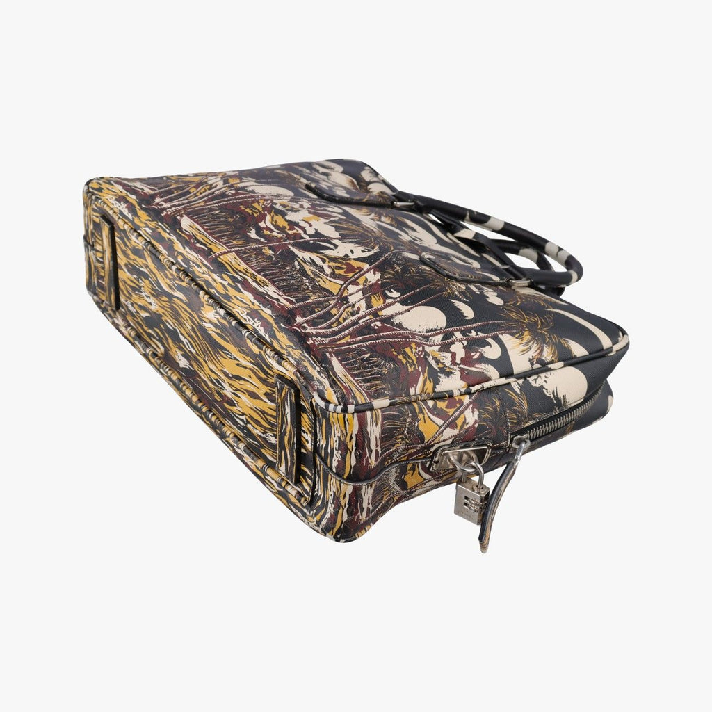 Prada Convertible Bauletto Flower Print Multicolor Saffiano Leather — view 6
