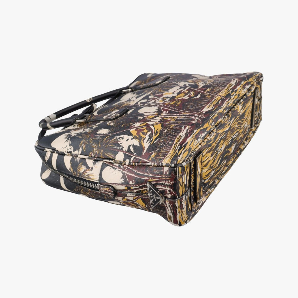 Prada Convertible Bauletto Flower Print Multicolor Saffiano Leather — view 7