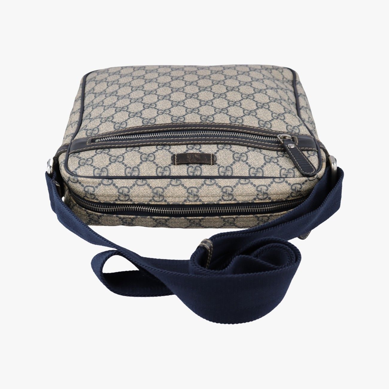 Gucci GG Supreme Messenger Beige Navy Leather — view 8