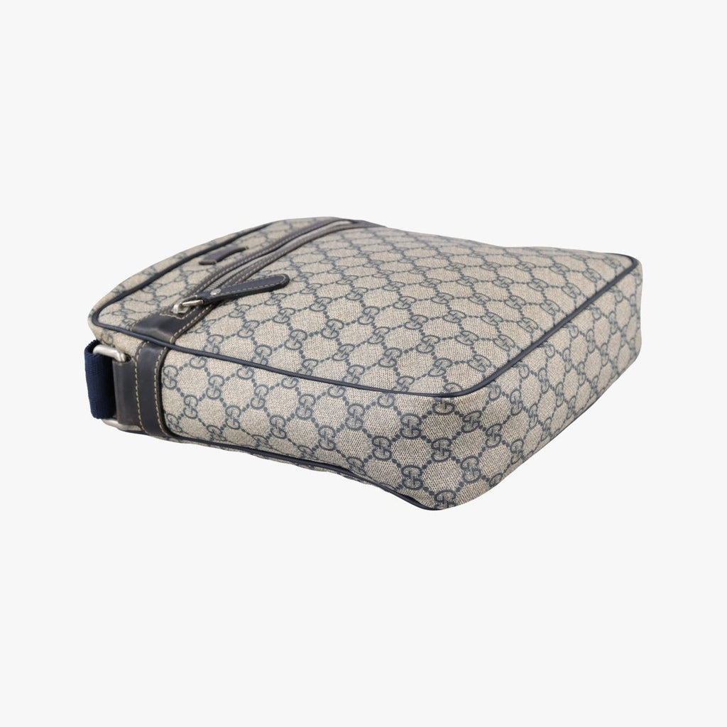 Gucci GG Supreme Messenger Beige Navy Leather — view 5