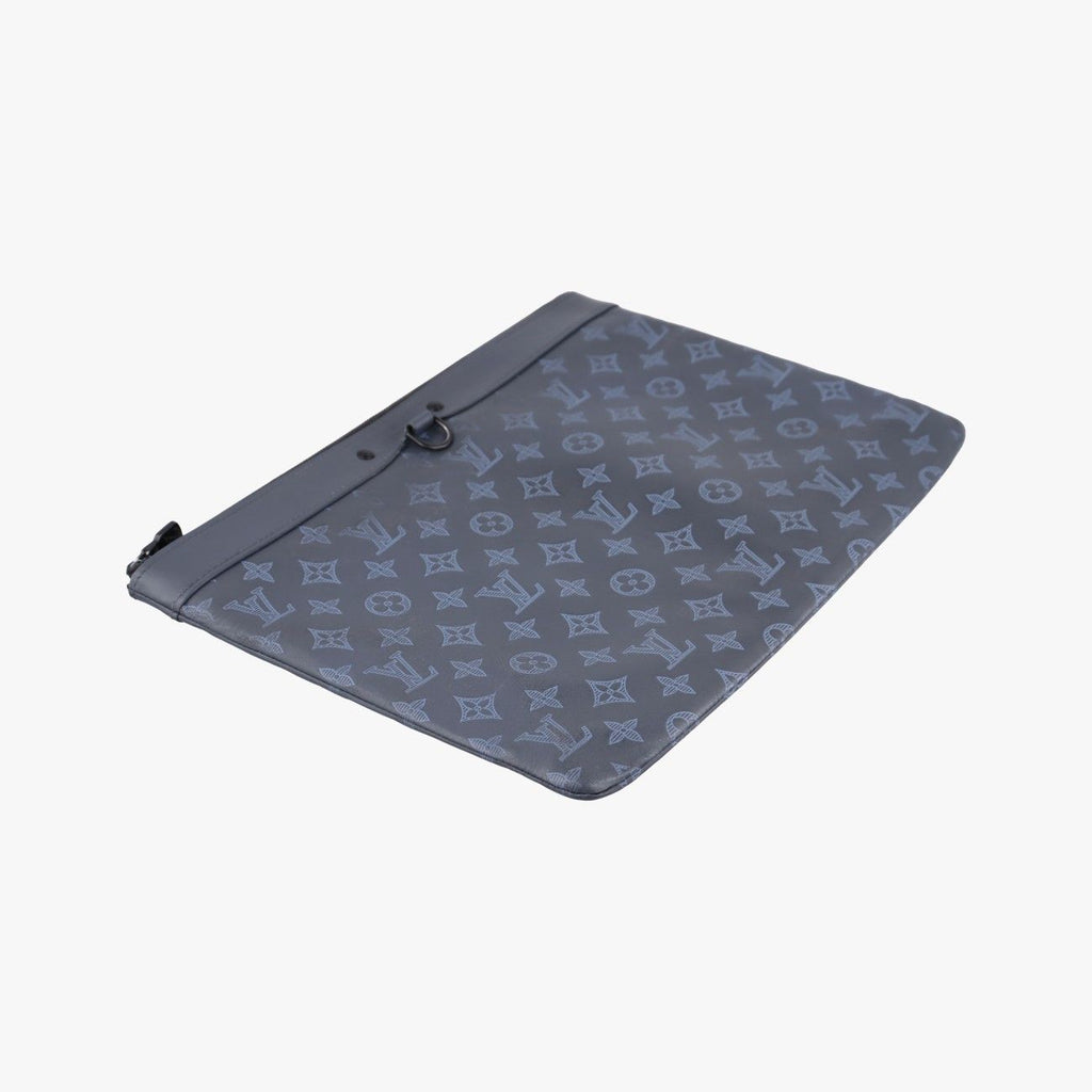 Louis Vuitton Discovery Pochette Gray Blue Sky Monogram Shadow Pouch — view 5
