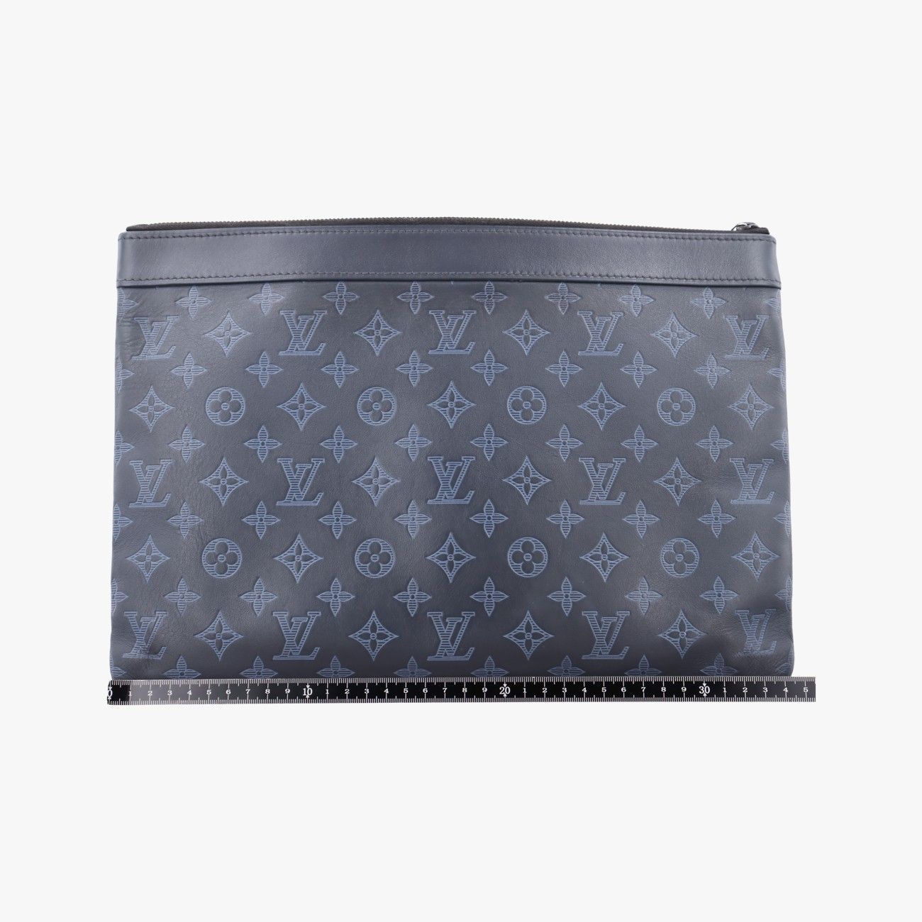 Louis Vuitton Discovery Pochette Gray Blue Sky Monogram Shadow Pouch — view 2