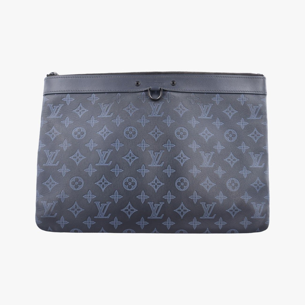 Louis Vuitton Discovery Pochette Gray Blue Sky Monogram Shadow Pouch