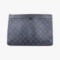 Louis Vuitton Discovery Pochette Gray Blue Sky Monogram Shadow Pouch