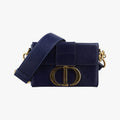 Dior 30 Montaigne Navy Leather Handbag